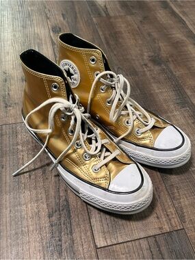 Converse Chuck 70 High Top Industrial Glam Metallic Gold Women’s 568797C Size 8